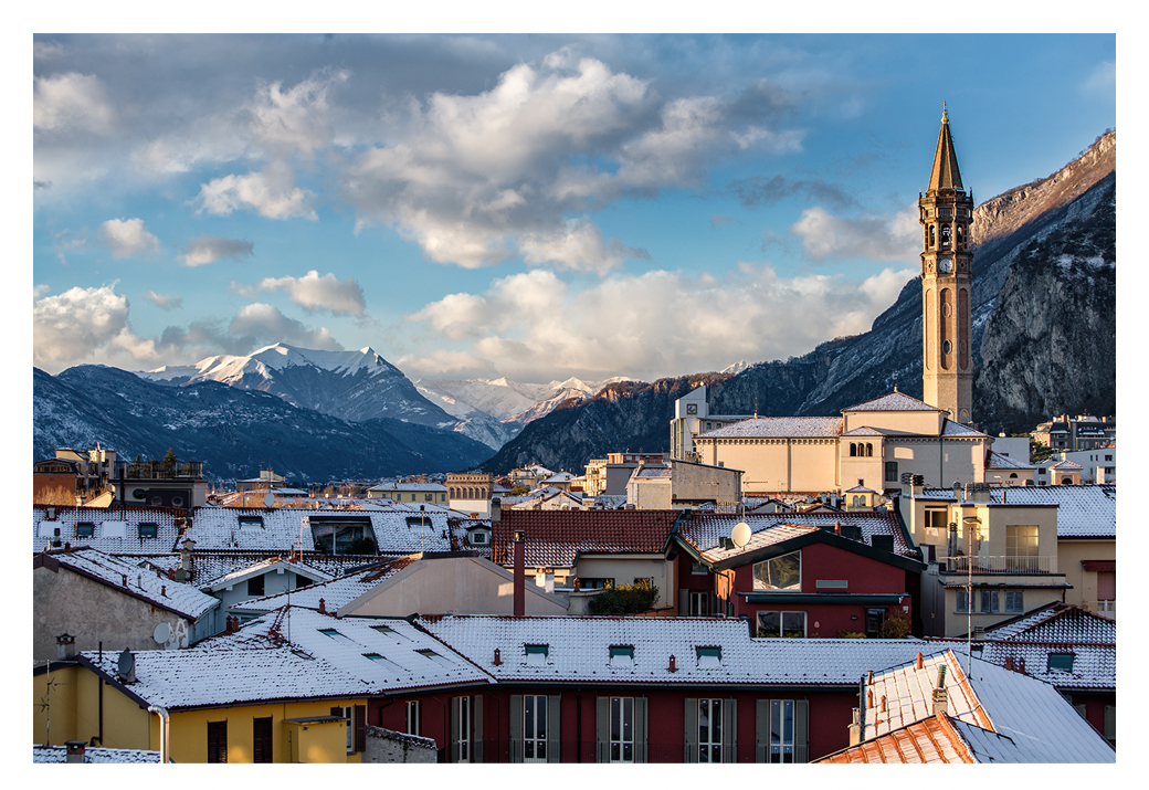 winter rooftops italian art print photography